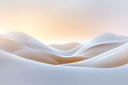 Serenity in Beige Abstract Sand Dunes at Sunset, Flowing Desert Shapes and Muted Earthy Tonesの素材