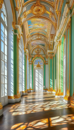 Imperial Grandeur. State Hermitage Hall Winter Palace In St, Petersburg with Art And Architectureの素材