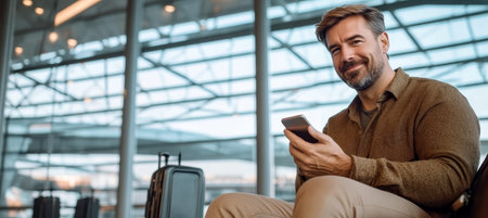 Preparing for Your Flight Modern Traveler Utilizing Technology for a Smooth Airport Experienceの素材