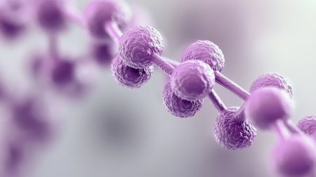 3D Render of Complex Cellular Structures and Molecules Showcasing Intricate Biological Systemsの素材