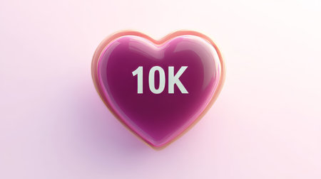 Shiny Red Internet Appreciation Button A Heart Symbol for Social Feedback and Celebrationの素材