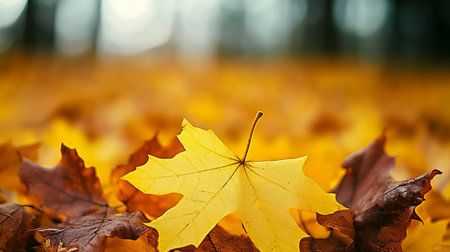 Vibrant Autumn Leaves Blanket the Forest Floor, Showcasing Rich Colors of Fall and Nature s Beautyの素材