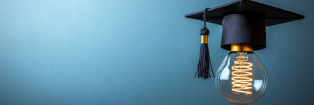 Bright Ideas in Education A Light Bulb Symbolizing Inspiration and Academic Success in Learningの素材