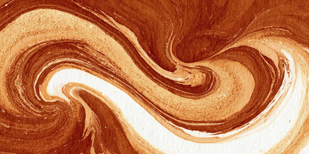 Abstract Texture of Marbled Chocolate Design with Mixed Colors and Swirling Coffee and Milk Blendの素材