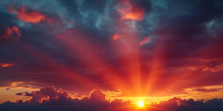 Stunning Sunrise Over Serene Landscape, Illuminating Nature s Beauty and Inspiring New Beginningsの素材