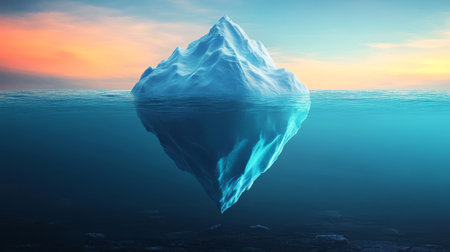 Majestic towering iceberg rises from the deep ocean, a stunning monument in the Antarctic landscape.の素材