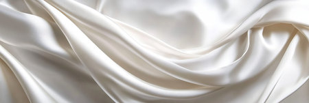 Elegant White Silk Fabric Flowing Satin Waves and Soft Texture for Fashion and Luxury Backgroundsの素材