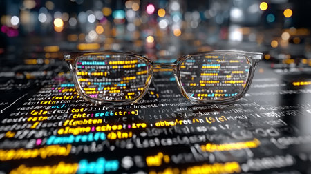 Web Development Spectacle Coding Glasses Unveiling Latest Technology and Coding Innovations Todayの素材