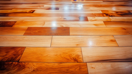 Elegant Wooden Planks Creating a Beautiful Interior Structure with Warm Hues and Textured Patternsの素材