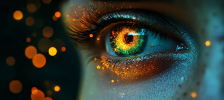 Eye Vision Nanotechnology Concept with Digital Light Show for Innovative Health Solutionsの素材