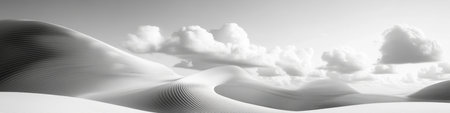 Ethereal White on White Dunes with Gentle Light Waves Creating a Minimalist Abstract Backgroundの素材