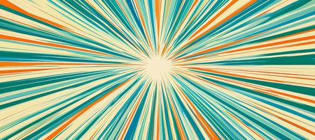 Vibrant Starburst Abstract Animation Vector with Comic Background Elements and Explosion Effectsの素材