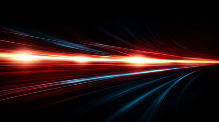 Dynamic Motion of Cyberpunk Illumination Streaks Creating a Futuristic Style Composition Backgroundの素材