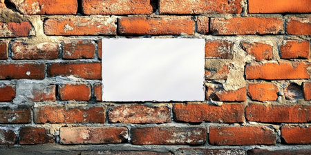 Weathered Brick Facade as a Canvas for Street Advertisement with Texture and Bulletin Board Styleの素材