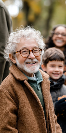 Joyful multi-generational family enjoying outdoor activities, celebrating love and connection.の素材