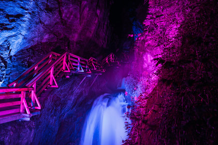 Magical Waterfall at Sigmund Thun Klamm Gorge, Kaprun, Austria near Zell am See Destination