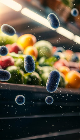 Exploring the Invisible Microscopic Life and Food Safety Concerns on Fresh Vegetables Todayの素材