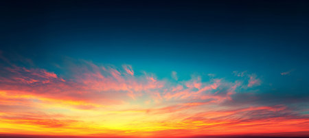 Breathtaking Scenic View of a Vibrant Sunset with Rich Gradient Colors and Serene Sky Atmosphereの素材