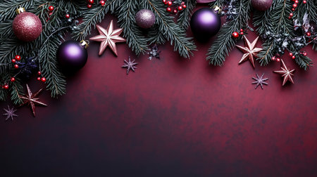 Glamorous Holiday Celebration Bright Crimson Luxury Ornament and Stylish Xmas Decorative Detailsの素材