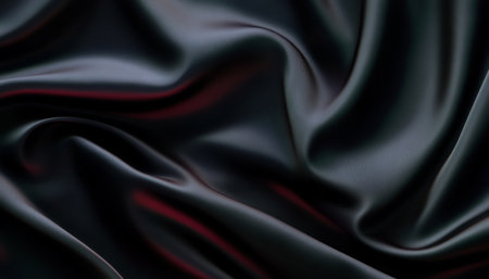 Elegant Dark Green Silk Satin Fabric Texture, Abstract Rich Backdrop for Luxurious Digital Designsの素材