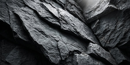 Dramatic Dark Mountain Surface Texture Featuring Rugged Rock Formations and Abstract Natural Stoneの素材