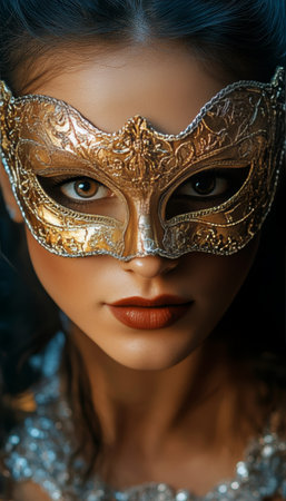 Elegance Unveiled A Glimpse into the Extravagant Venetian Carnival Celebration of Mystery and Graceの素材