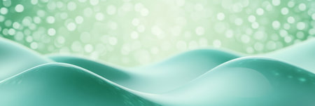 Emerald Serenity, An Abstract Design Featuring Soft Background Textures And Elegant Turquoise Wavesの素材