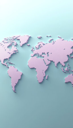 Pastel Colored World Map Modern Geographical Background for Education and Creative Design Useの素材