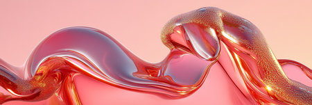 Elegant copper wave backdrop with fluid curves and shiny metallic surfaces for luxury backgrounds.の素材