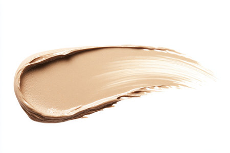 Elegant Yellow Foundation Color Concept Professional Cosmetic Application on Creamy Skin Swatchの素材