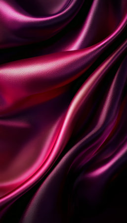 Elegant Waves of Crimson Silk Fabric Creating a Sensual and Luxurious Visual Experience for Designsの素材