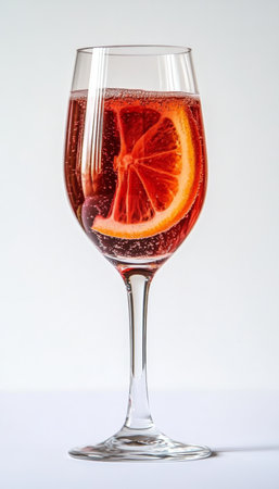 Elegant Kir Royale Cocktail with Cassis Liqueur and Bubbly Sparkling Wine in a Flute Glassの素材