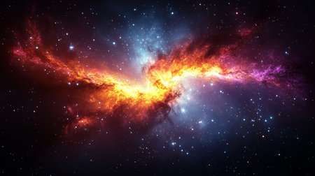 A Cosmic Symphony of Exploding Nebulae and Colorful Stardust Clouds in the Vastness of Spaceの素材