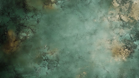 Distressed Green Texture with Aged Canvas and Mottled Effect, Vintage Military Grunge Backgroundの素材