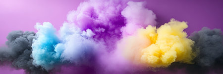 Vibrant and Dreamy Abstract Smoke Plumes in Pastel Gradient Colors Creating a Magical Atmosphereの素材