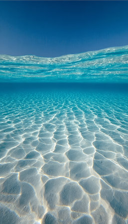 Breathtaking Underwater Paradise with Clear Blue Water and Sunlight Reflections on White Sandの素材
