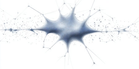 Stylized Neural Network Illustration with Neuroscience Theme and Connectivity Elements Backgroundの素材