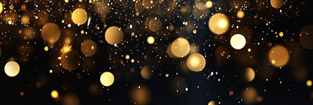 A Magical Night with Golden Glimmers Descending Softly Under Mystical Darkness and Enchantmentの素材