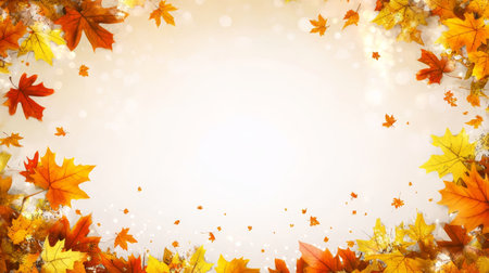 Stunning Autumn Landscape with Vibrant Maple Leaves in Warm Tones Creating a Cozy Fall Atmosphereの素材