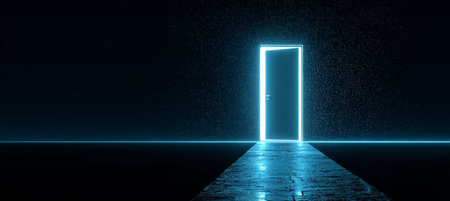 A Mysterious Portal to Another Reality Luminous Gateway Glows with Enigmatic Promise and Wonderの素材
