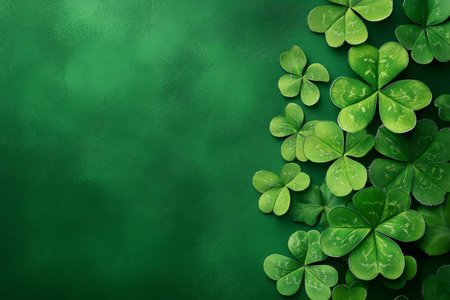 Ireland Shamrock Holiday Ornament Frame Backdrop with Fresh Green Plant Background Graphic Resourcesの素材
