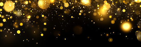 Whimsical Golden Effervescence A Dazzling Display of Glittering Sparkles and Ornate Brillianceの素材
