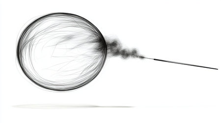 Stylish Circular Smoke Design on White Background, Artistic Abstract Concept with Sphere Outlineの素材