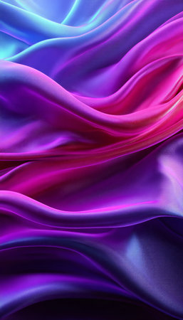 Dynamic Abstract Silk Background, Waves of Color Gradient Fabric, Vibrant and Fluid Textured Designの素材