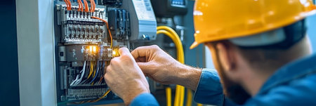 An Attentive Engineer Connecting Industrial Power Automation with Expertise in Energy Regulationsの素材