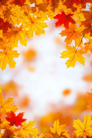 Stunning Autumn Landscape with Vibrant Golden Leaves, Capturing the Essence of Fall s Beautyの素材
