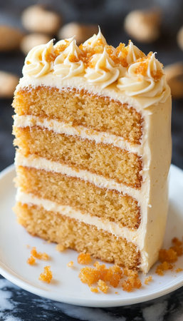 A Deliciously Indulgent Homemade Layered Creamy Cake Dessert Ideal for Any Special Occasionの素材