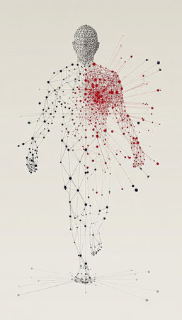 Abstract Human Body Visualization with Point Network Integration and Data Structure Representation.の素材