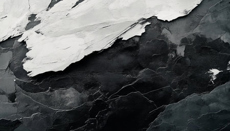 Stark and Bold Abstract Texture of Rugged Rock with Captivating Grayscale Interplay of Strengthの素材
