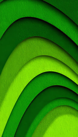 Elegant Green Wave Paper Background with Smooth Curves and Geometric Harmony in Shades of Emeraldの素材